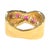 18k Gold Ruby and Diamond Crossover Ring, Size 6.5 For Sale - Image 4 of 8