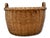 Outstanding Large Size Antique American Hand Woven Ash Wood Splint Maine Apple Farm Harvest Basket For Sale - Image 14 of 18