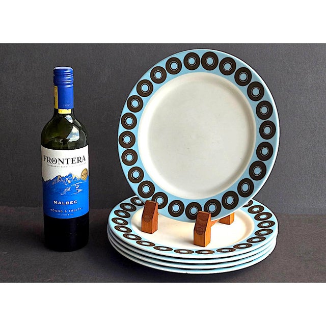 Vintage Jonathan Adler Happy Home Circles & Stripes Dinner Plates, Set of 5 For Sale - Image 10 of 16