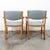 1960s Mid Century Danish Modern Armchairs Dining Chairs Teak Gray Wool Oak Captain MCM For Sale - Image 4 of 13