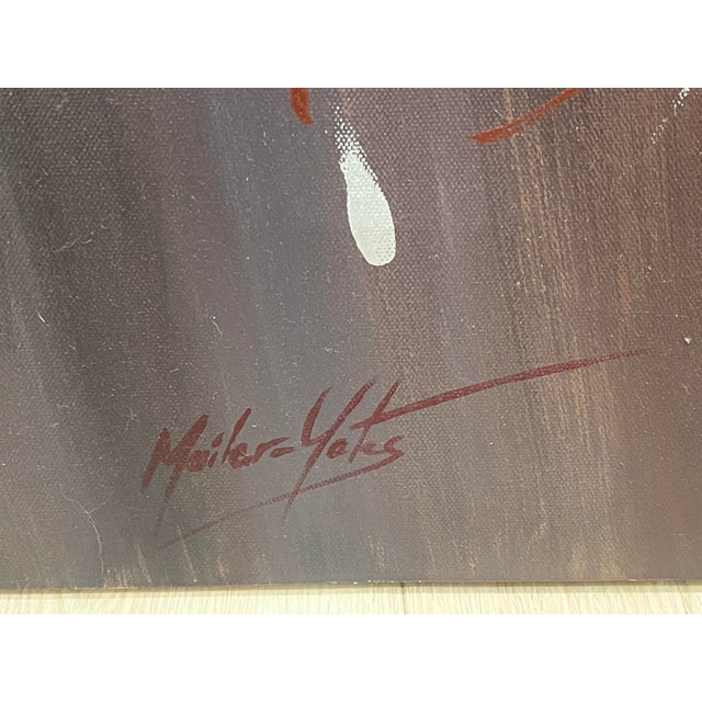 American Melissa Mailer Yates Painting Fuchsia Oil Painting For Sale - Image 3 of 10