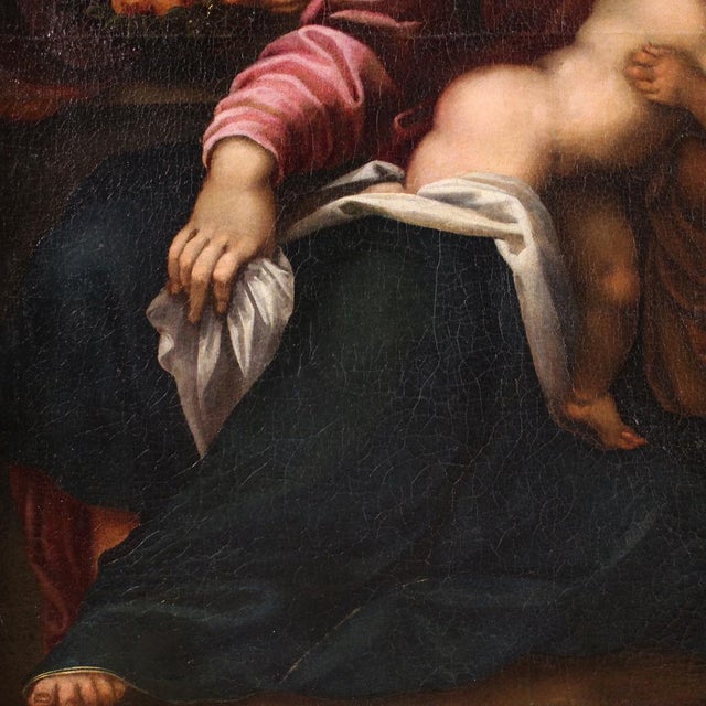 Tuscan School Artist, Holy Family, 1570, Oil on Canvas, Framed For Sale - Image 9 of 16