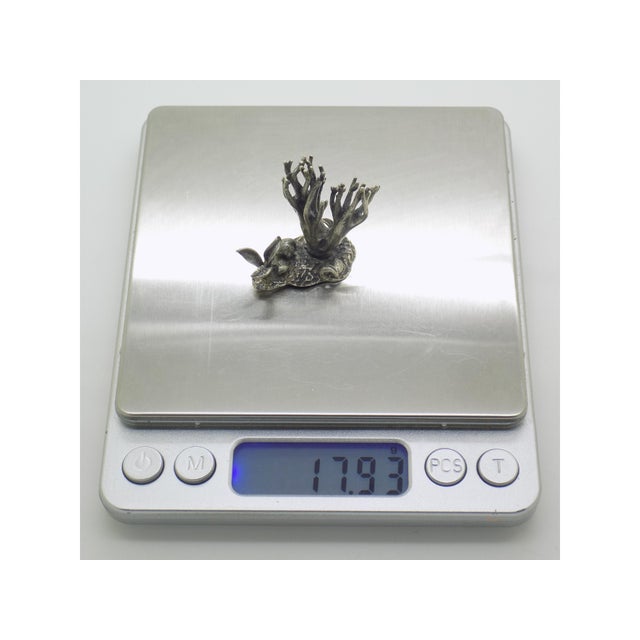 Metal Vintage Italian Coral with Seabed Miniature Figurine in Silver 800, 1970s For Sale - Image 7 of 10