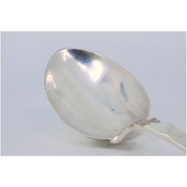 Silver Rice and Serving Spoon with Wavy Handle and Monogram Plaque For Sale - Image 5 of 8