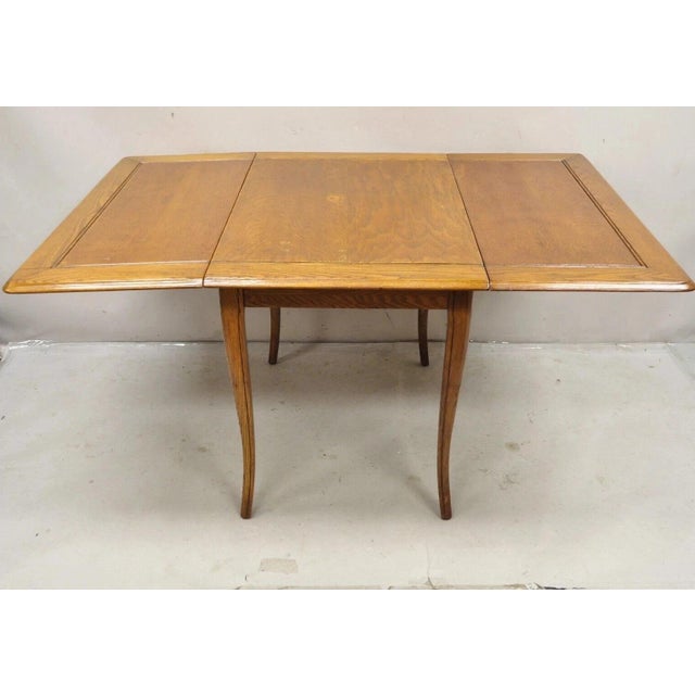 Mid 20th Century Vintage Mid Century Modern Klismos Saber Leg Oak Wood Drop Leaf Dining Table For Sale - Image 5 of 12