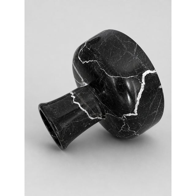 Black and White Marble Bowl - 8x8x6 For Sale - Image 4 of 5