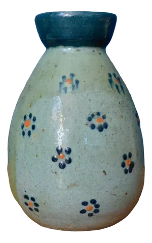 Antique Glazed Earthenware Open Neck Vase
