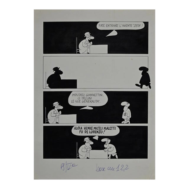 Alfredo Chiappori - Sketch - China Original Ink Drawing - 1977 For Sale