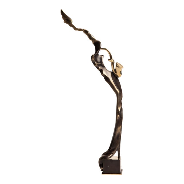 The Saxophonist Figurative Bronze Sculpture For Sale