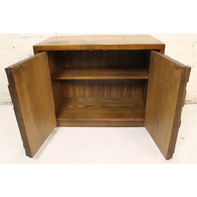 Lane Furniture Mid 20th Century Brutalist Inspired Nightstands From Lane Furniture's "Pueblo" Series, Pair, Attributed For Sale - Image 4 of 15