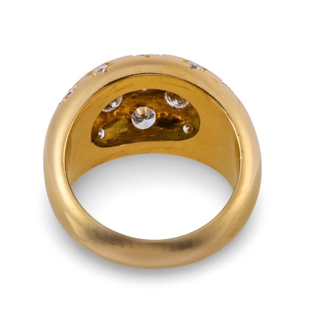 Vintage French 1.50 Carat Diamond 18k Yellow Gold Ring, Size 6 For Sale In Los Angeles - Image 6 of 6