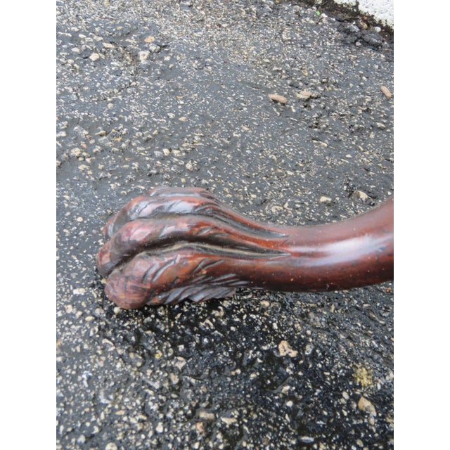 Early 1900s Mahogany 3 Tiers Carved Claw Feet Round Side End Table 6100 For Sale - Image 12 of 14