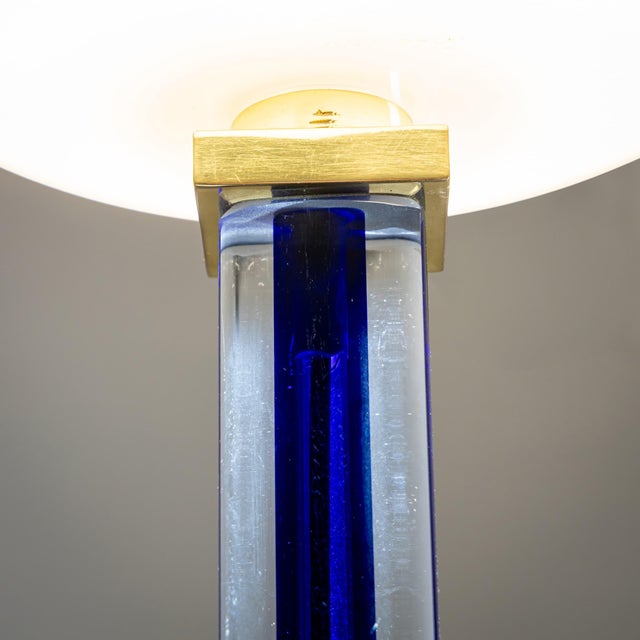 Venini Late 20th Century Blue Murano Glass Floor Lamp “Tolboi” by Venini, Italy For Sale - Image 4 of 10