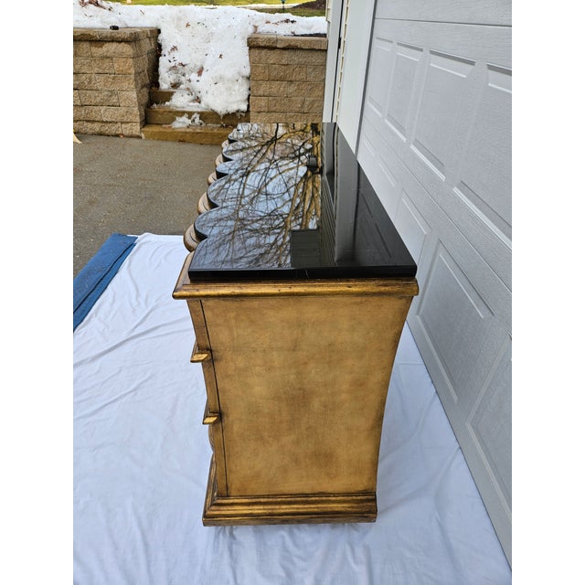 Gold Leaf or Gilt Scalloped Front Chest of Drawers For Sale - Image 6 of 18