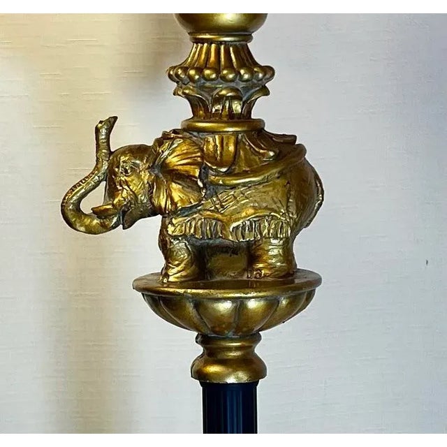 Vintage Regency Elephant on Column Table Lamp For Sale - Image 4 of 11