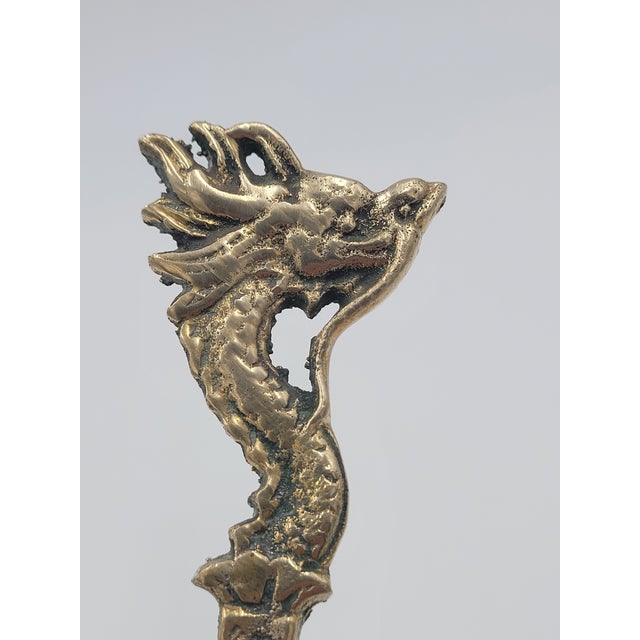 Mid 20th Century Mid 20th Century Solid Brass Dragon Letter Opener For Sale - Image 5 of 11