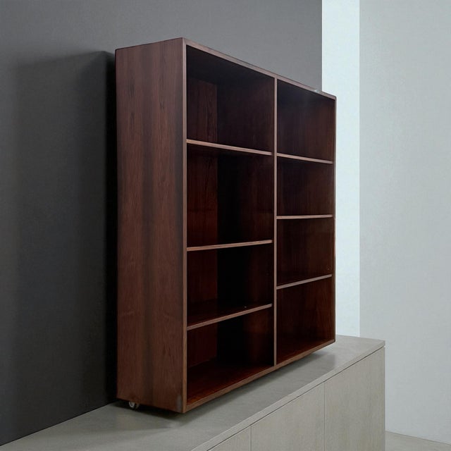 Brown Danish Rosewood Model No. 6 Bookcase from Omann Junior, Denmark, 1960s For Sale - Image 8 of 9
