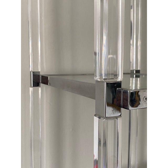 Metal 1960s Charles Hollis Jones Metric Line Lucite and Chrome Etagere for Hudson Rissman For Sale - Image 7 of 12