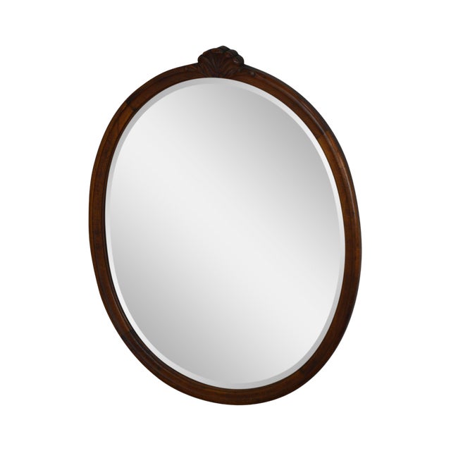 Antique Oval Solid Mahogany Frame Beveled Wall Mirror Chairish