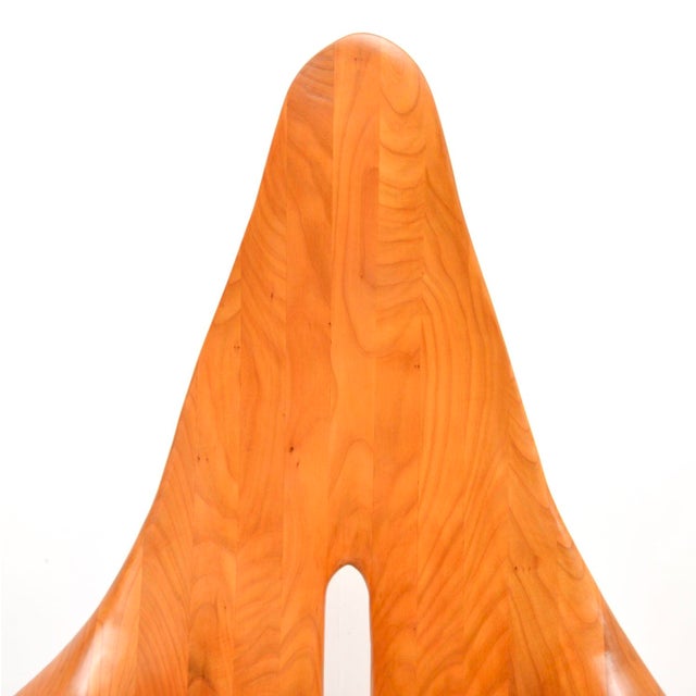 Wood Italian Sculptural Armchair in Elm, 1970s For Sale - Image 7 of 11