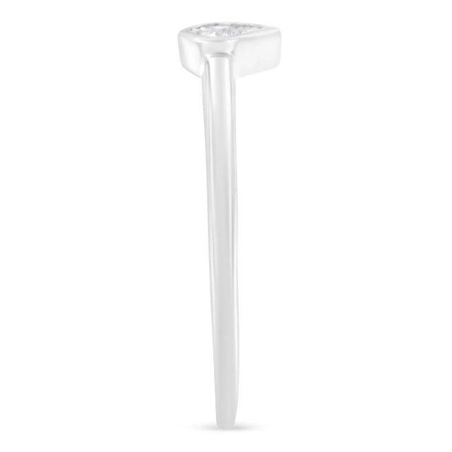 Haus of Brilliance .925 Sterling Silver 1/20 Carat Diamond Teardrop Pear-Shaped Miracle Set Petite Fashion Promise Ring (J-K Color, I1-I2 Clarity) - Size 6 For Sale - Image 4 of 6