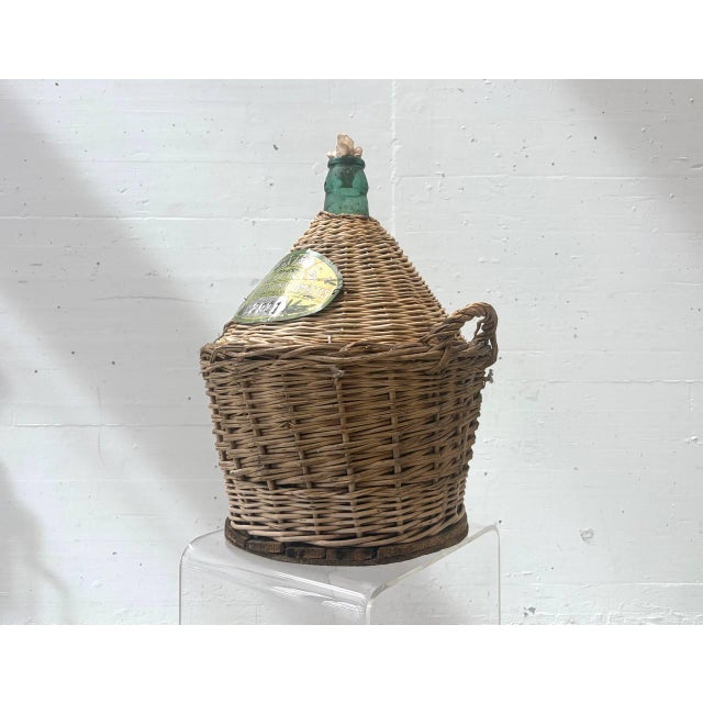 Mid-Century Italian Glass Balloon Bottle in Wickerwork, 1960s For Sale - Image 9 of 14