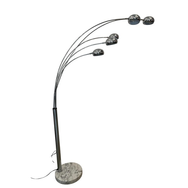 Arc 5-Arm Floor Lamp attributed to Cottex, Sweden, 1970s For Sale - Image 10 of 10