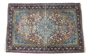 Vintage Hand-Woven Middle Eastern Oriental Isfahan Rug, 1940s
