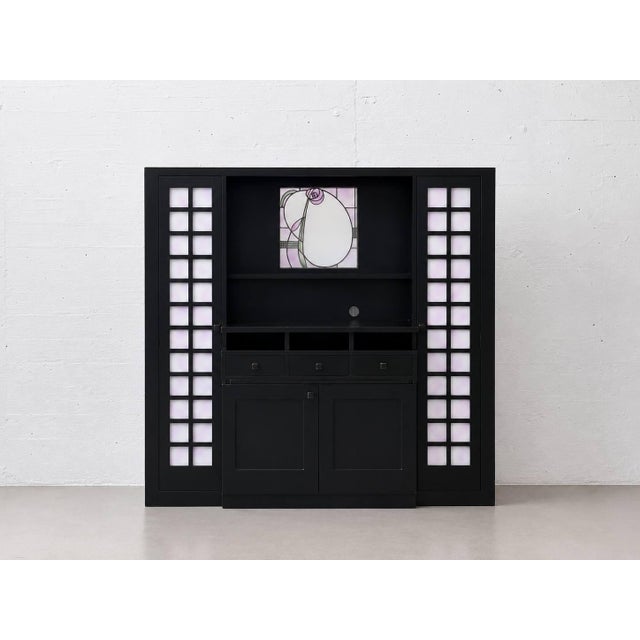 Black Remodeled Sideboard by Charles Rennie Mackintosh, 1970s For Sale - Image 8 of 18