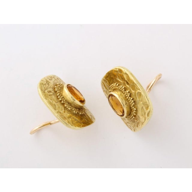 Metal Ed Weiner 18 Kt Gold and Citrine Earrings - 2 Pcs. For Sale - Image 7 of 8