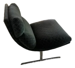 1970s Sloped Steel Lounge Chair Attributed to Kipp Stewart
