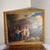 This is an original antique or vintage oil painting executed in the Old Master style, depicting a complex figurative scene...
