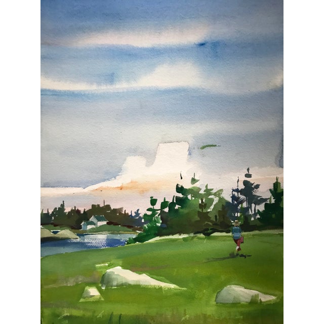 This bright, original, signed David Beynon Pena watercolor was painted on location on Leadbetter Island, opposite...