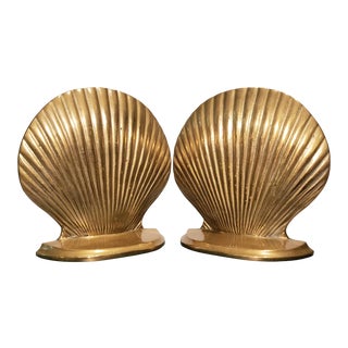 Mid 20th Century Brass Shell Bookends - a Pair For Sale