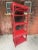 Late 20th Century Vintage Rattan Etagere Bookcase in Vermillion Red Faux Tortoise Shell Finish - Newly Painted For Sale - Image 5 of 12
