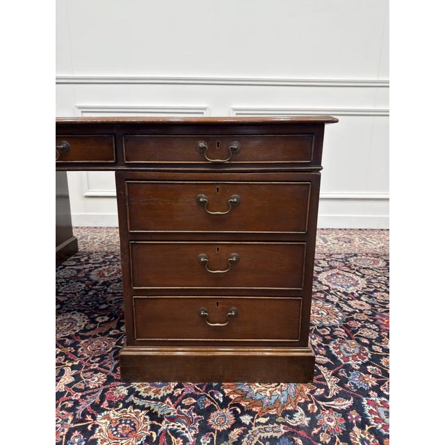 Large Antique English Partner Desk For Sale - Image 9 of 18