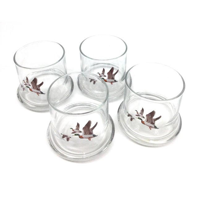 Campaign Vintage Highball Duck Motif Glasses - Set of 4 For Sale - Image 3 of 12