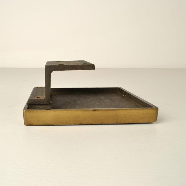Square Push and Pull Door Handle in Bronze in Diamond Relief, 1970s For Sale - Image 9 of 13