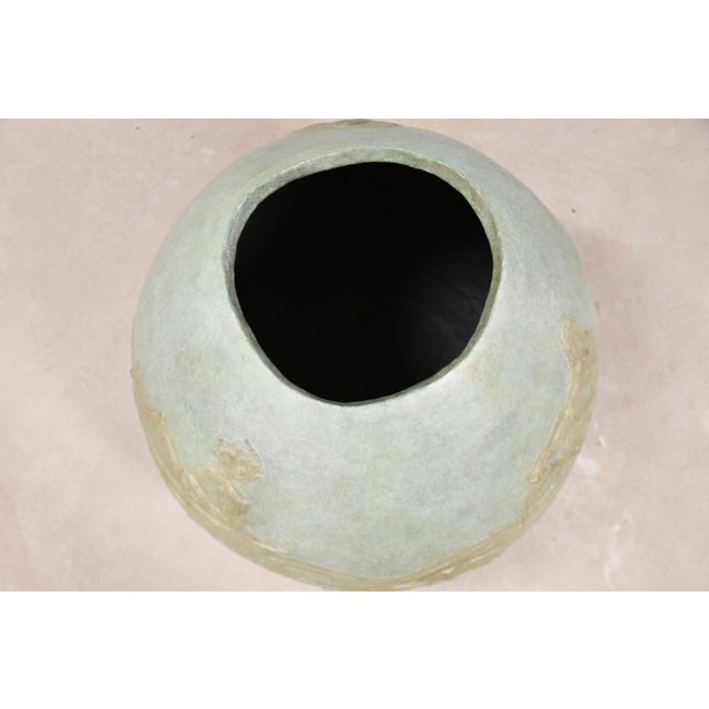 Metal Mid 20th Century XL Bronze Commercial Planter Pot For Sale - Image 7 of 7