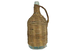 Antique French Woven Glass Demijohnn