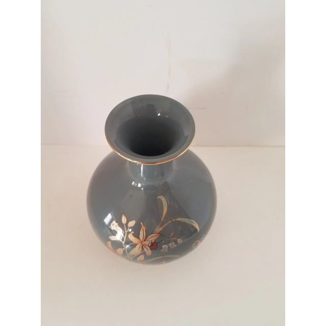 Japanese Vintage Japanese Porcelain Floral Vase For Sale - Image 3 of 6