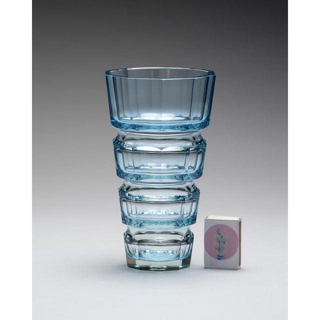 Blue Glass Vase from Moser, Late 20th Century For Sale - Image 4 of 11