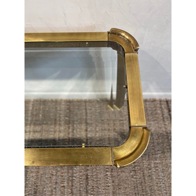 1960s 1960's Vintage in the Manner of Mastercraft Hollywood Regency Brass Console Table For Sale - Image 5 of 10