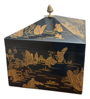 Mid 19th Century Lacquered Hand Painted Chinoiserie Chest by Maitland Smith