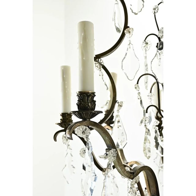 Massive French 19th Century Brass & Crystal Chandelier For Sale - Image 9 of 12