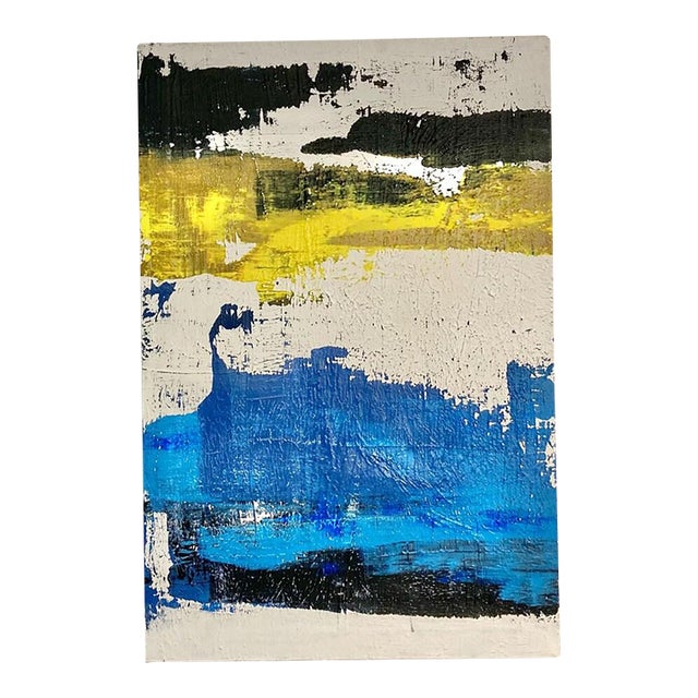 Vintage Modern Mid Century Signed Abstract Oil Painting Gerhard Richter Style For Sale