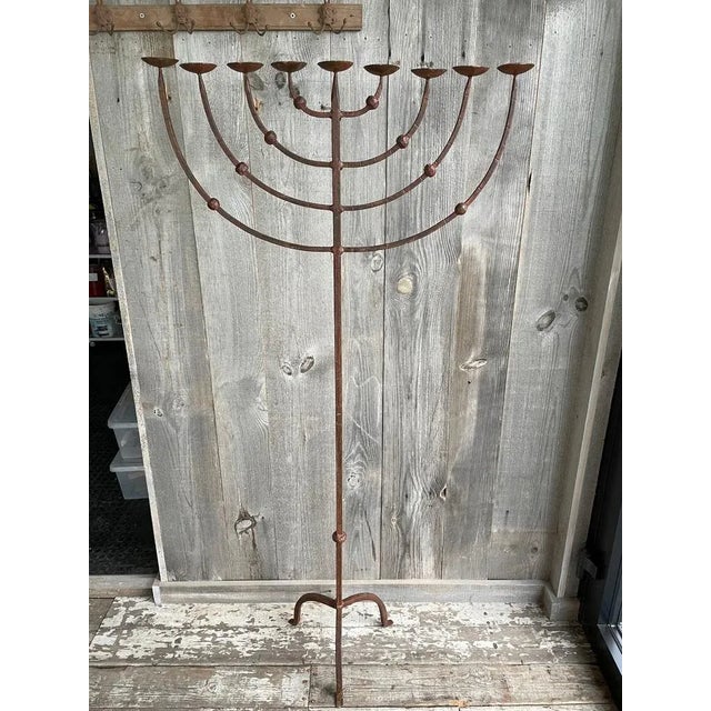 1950s Brutalist Candleholder in Wrought Iron, 1950s For Sale - Image 5 of 5