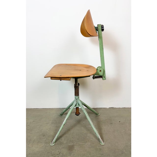 Industrial Green Workshop Chair, 1950s For Sale - Image 13 of 18