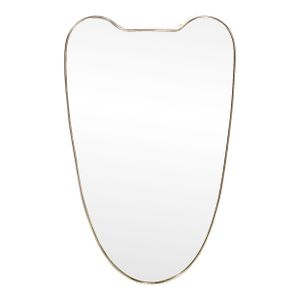 Mid-Century Modernist Brass Wrapped Shield Form Mirror