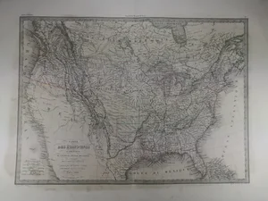 Antique Map of North Amerca Prior to the Mexican-American War 1838 First Edition of Pierre M. Lapie Map